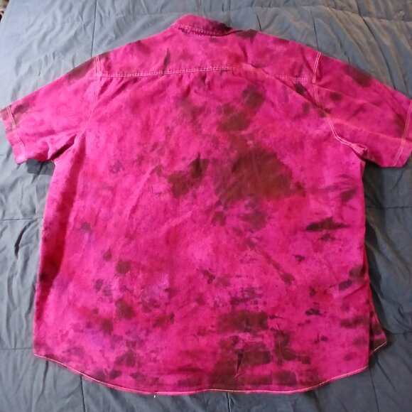 The Magenta Monster - Tie Dyed cotton camp shirt - Picture 2 of 6